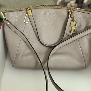 Coach Beige Leather Shoulder Bag